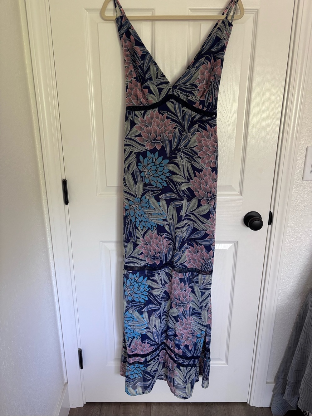 G by Guess Navy Dress with Pink Floral Accents